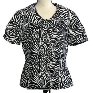 John Meyer Blazer 14 Zebra Print Jacket